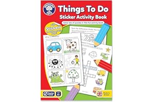 Orchard Toys Things To Do Sticker Colouring Book, Educational Colouring and Activity Book, Perfect for Kids Age 5 Years +, Ideal for Parties