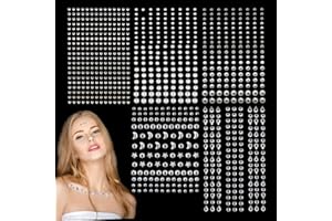 RONGWANGFU Strass autoadesivi, 850 pezzi di pietre con brillantini e strass, tatuaggio temporaneo per viso, occhi, corpo, unghie di cristallo, gioielli per festival trucchi (argento)