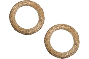 ‎DEKOPRINZ DekoPrinz® Strohkränze, 2 Stück | ø 20 cm Durchmesser | 3 cm Stärke | Strohrömer, Türkranz, Deko-Kranz, Kranz-Rohling, Strohring