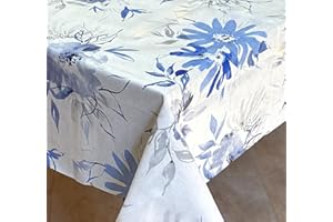 ‎NATUARTE NATUARTE, Wachstuch Tischdecke, wasserdichte Tischdecke, Bedruckt, Tisch-Wachstuch, Tischdecke für drinnen und draußen, angenehme Haptik, Blumendruck B, 140 x 240 cm