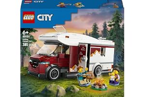 LEGO City Semesteräventyr med husbil 60454 | Leksak för barn från 6 år, fordonslekset med campingtillbehör och gitarr, 3 kara