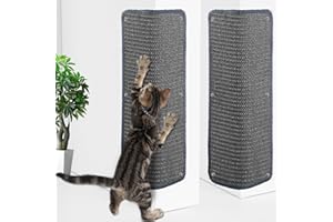 FCHERP 2er-Kratzmatte Katze aus Sisal,60x30cm Heftklammer Kratzbretter an Ecker, Kratzteppich, katzenkratzbretter,kratzmöbel schutzung,Kratzschutz an Wand/Sofa/Bett