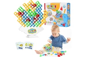 SPERMUOY Jeu d'équilibre Tetra Tower,32 Block Tetra Tower,Jouet D'équilibre pour Enfant Swing,Tetra Tower Balance Toys,Jouets empilables pour Enfants Adultes
