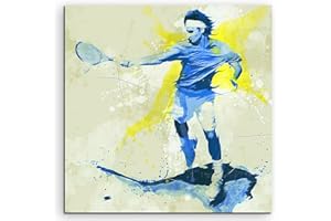 Paul Sinus Art Tennis IV 60x60cm SPORTBILDER Splash Art Wandbild Aquarell Art