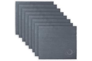 Xcdhemde® Gamuza Limpia Gafas de 8 Piezas - 20x21cm, Paño de Limpieza de Microfibra, Utilizado para Limpiar Lentes, Gafas, Pantallas, Teléfonos Móviles y Computadoras, Reutilizable (Gris)