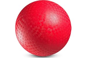 Playground Balls Bulk - 8.5 Inch Red Rubber Kickball Bouncy Inflatable Balls for Kids & Adults w/Hand Pump, Indoor & Outdoor Games, Kickballs, Dodgeball, Four Square, and More, (1-Pack)