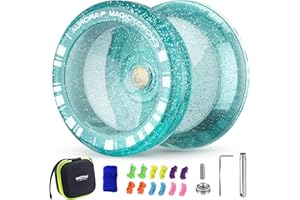 MAGICYOYO K3 Glitter Green, Stunning Sparkle Effect with Dual Mode, Professional Responsive & Unresponsive Yoyo, Stunt Yo Yo for Kids & Adults, Magic Yoyo with 12 Strings, Bearing Kit, Case