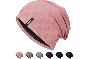 HAMUNI Slouch Beanie Hat for Men Women, Thin Light Weight Jacquard Knitted Beanie Skull Cap Soft Hat Slouchy Baggy Beanie for Unisex, Flexible Classic Hip-Hop Winter Summer Hat