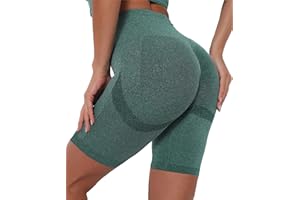 Merlvida Cintura Alta Leggins Cortos Mujer Push Up Pantalones Cortos Deporte sin Costuras Gym Shorts Elásticos Mallas Cortas Opacos Ropa Verano Leggings Deportivos para Yoga Fitness Running