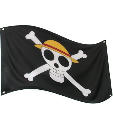 GE Animation GE-6468 - Cappello di paglia di Rufy con bandiera pirata
