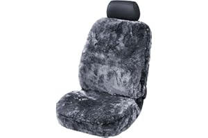 Walser Housse de siège en Peau d'agneau pour Voiture, 100% Peau d'agneau pour siège 95% de automóviles (Voiture/Berlina/SUV/Camioneta/Furgoneta), 1 Housse de siège Trish Anthracite