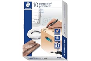 Staedtler 352-9 Lumocolor markery permanentne okrągłe końcówki, 2 mm, 10 sztuk, czarne