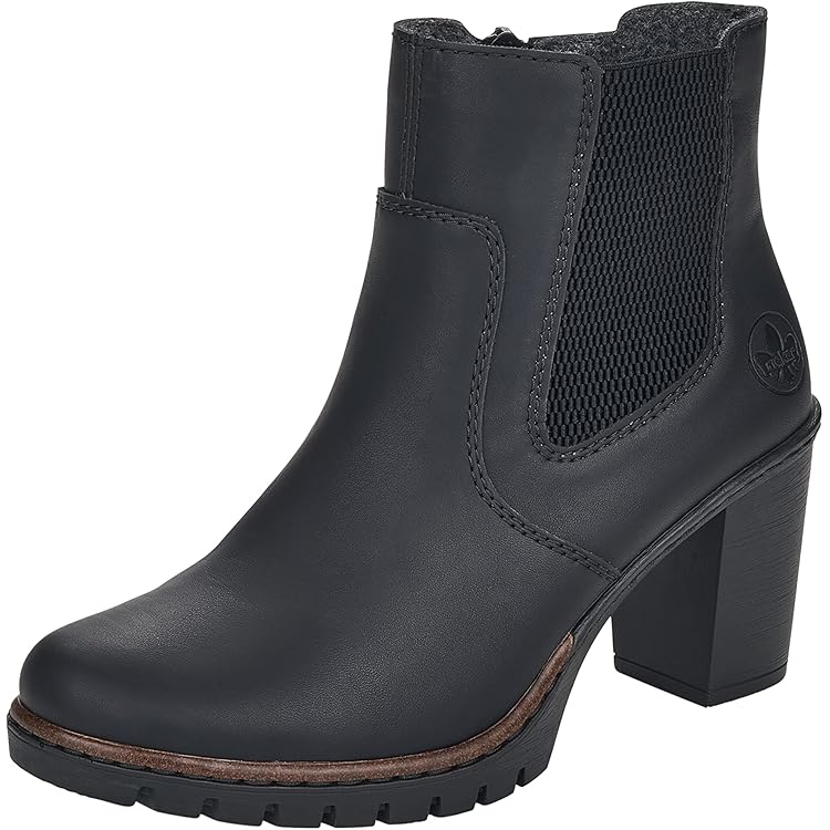 Rieker Y2574-19 enkellaarsjes voor dames, zwart, 38 EU : Rieker
