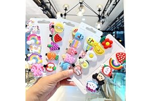 Saavi Beauty Products Mini Emoji Cartoon Hair Clips Set For Kids&Girls Rainbow Ice Cream Hairpin,Cute Smiley Design Hair Acce