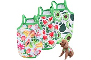 DIIWMME 3 Pack Sommer Hundeshirt,Hund Ärmellose Weste Atmungsaktiv Weich Hund Kleidung Haustier T-Shirt Welpe T-Shirt Haustierkleidung Outfit für Kleine Hunde und Katzen(S)