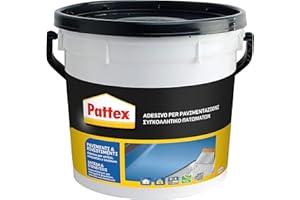Pattex Pavimenti e Rivestimenti per rivestimenti a presa rapida, Colla per tessuti, moquette, linoleum, PVC, gomma, sughero, Colla per pavimenti e pareti, secchio 5kg