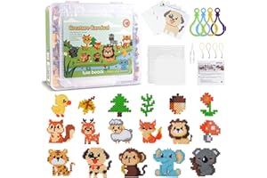 BuYupop 5000 Bügelperlen Set, Neu Bügelperlen Tiere Set 5 mm, Steckperlen mit Bügelperlen Platten, Bügelperlen Vorlagen, Bügelpapier, Bügelperlen Weihnachten Geschenk, Bügelperlen Pokemon