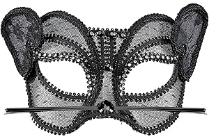 W WIDMANN MILANO Party Fashion, Antifaz de encaje negro, diseño elegante, comodidad óptima con elástico ajustable, versátil para todas las ocasiones, fabricación italiana de calidad.