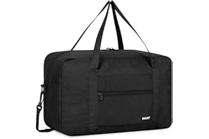 WANDF Torba na bagaż podręczny do samolotu Torba podróżna Mały składany bagaż podręczny Ryanair 40x20x25cm Torba sportowa Torba szpitalna Torba weekendowa(Denim Black 20l z paskiem na ramię)