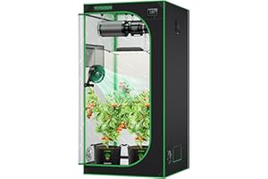 VIVOSUN Tienda de campaña para cultivo Mylar altamente reflectante, con ventana y bandeja de suelo para hidroponía y cultivo en interiores S336 Grow para VS2000/VS3000