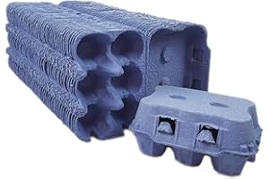 Ingbertson 50 cajas de huevos azules para 6 huevos/hueveras para huevos de gallina sin impresión (50 unidades, para 6 huevos, color azul)