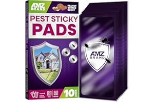 AMZ BRAND Pest Sticky Pads - 10 Pack - Peanut Butter Scented, Extra Strong Traps, Pest Control Traps for Indoor and Outdoor Use
