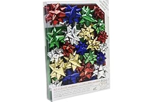 PACK-IN CENTER SRL Buste Regalo METAL GEOMETRICO WINTER, SET MEDIUM PLUS, 25 Buste Metallizzate con Striscia Adesiva + 25 Coccarde coordinate, Colori Assortiti