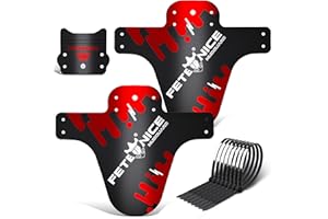 FETESNICE 2 Piezas de Fibra de Carbono Textura MTB Bicicleta Guardabarros Delantero Trasero DH Ciclismo 24/26/27,5/29 Mountain Bike Guardabarros