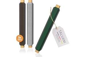 Talvani Basteldraht 3X | in grün Silber schwarz – Hochwertiger Blumendraht zum Basteln – Rostfreier Draht, DE Versand – Verbesserter Bindedraht für Pflanzen geglüht, Ø 0,65 mm | 38 m