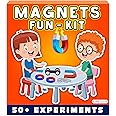 Kit4Curious Magnets Fun kit - Science Experiment Magnetism Toy for Kids - DIY Magnetic STEM Kit – Magnets, Iron Filling, Compass, Magnet car Kit with 50 Projects