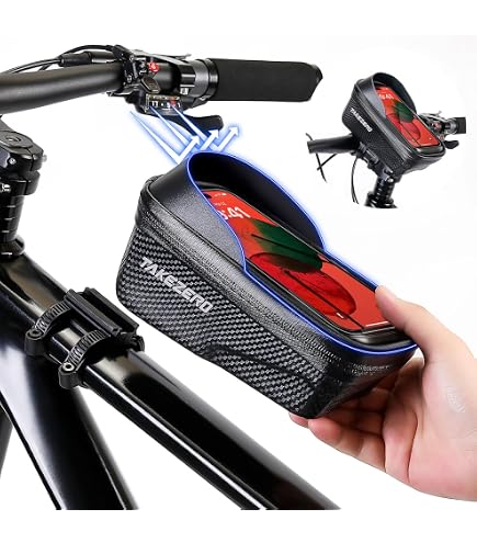 Sacoche Vélo B-Soul Imperméable - Poche Smartphone Transparente - 2 Poches Latérales - 1.2L