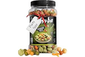 Wasabi Rice Snacks Crisps Multipack - Mixture of Spicy Rice Crackers & Coated Peanuts 800g Japanese Snacks with Topline Card for Birthday Party Food, Movie Nights. Great for Mens Food Hamper