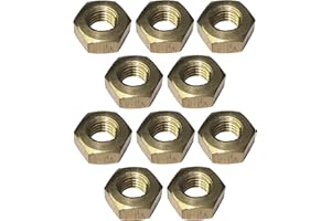 AERZETIX - Set di 10 dadi M10 in ottone CuZn - DIN 934 - C49406