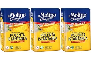 il Molino Chiavazza Italian Instant Polenta 500g - Pack of 3 | Vegan & Gluten-Free | Made with 100% Italian Corn | Polenta Istantanea