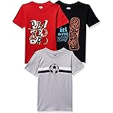 Amazon Brand - Jam & Honey Boys T-Shirt (Pack of 3) - 100% Cotton, Round Neck, Short Sleeve