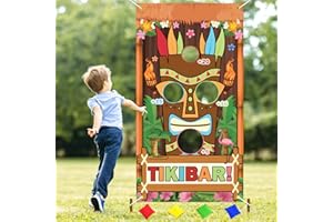 Lets Joy Hawaii Throwing Game, Hawaii Decorative Throwing Game, Hawaii Throwing Games Banner, Aloha Tiki Bar Toss Games with 4 Throwing Bags and 10 m Rope, Outdoor Indoor Hawaiian Beach Party