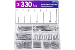 ANVINKU 330PCS Cotter Pins Assorted, 304 Stainless Steel Split Pins, 7 Sizes Cotter Pin Assortment Kit for Automotive, Mechanics, Marine Repair