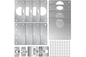 12 Pièces Plaque Reparation Charniere Porte avec Vis, Kit de Réparation Charnière Meuble, Pièce de Réparation de Plaque Latérale de Charnière, Reparation Charniere Porte Placard pour Armoires Meubles