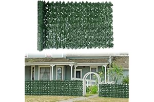 ZANKEOX Artificial Ivy Fence Screening 1m x 3m, Expandable Ivy Trellis Screening, Artificial Hedge Roll, Garden Privacy Fence Screen Panel, UV Fade Protection for Balcony Outdoor Garden Wall Decoration-1