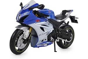 TURBO CHALLENGE - Moto Suzuki GSXR 1000 - Druckguss - 029932-1/12 - Freilauf-Fahrzeug - Blau - Metall - Kinderspielzeug - Geschenke - Ab 3 Jahren