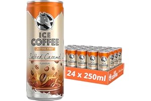 HELL ENERGY HELL Ice Coffee Salted Caramel | Lactose-Free | 24 x 250ml Cans | 40mg/100ml Caffeine | Real Arabica & Robusta Coffee Bean Extracts | 75% UHT Milk | Preservative Free | Ready To Drink
