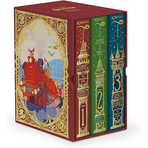 Harry Potter 1-3 Box Set: MinaLima Edition : Rowling, J.K.: Amazon