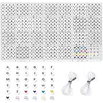 1400 Perline Per Braccialetti Newpop - Lettere A-Z E Cuori, Con Filo Elastico, Per Fai Da Te - Foto 2
