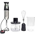 Silver Crest Hand Blender, 4-in-1 Multifunctional 2 Speed Stainless Steel Handheld Stick Blender with 500ml Mixing Beaker, Milk Frother, Egg Whisk for Smoothies/Puree Baby Food/Sauces/Soups
