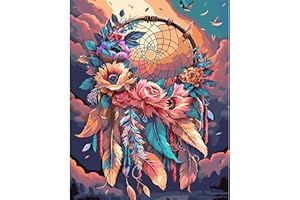 HEIBAGO Fleurs Paysages Peinture par numéros pour Adultes, Kit de Peinture à l'huile sur Toile par numéro pour Débutants, Peinture DIY Couronne Colorée pour la décoration de la Maison, 40x50cm