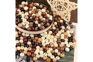 HERZONE 1000 perline di legno rotonde da 8 mm, per la produzione di gioielli fai da te (8 mm)