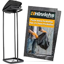 axentia Porte-Sacs à Ordures en Acier avec Couvercle en Plastique, Support pour Sac Poubelle Pliable 130 Litres, env. 36 x 42 x 78 cm, Multicolore