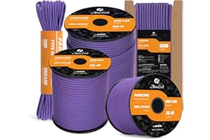 Abma Cord 550 Paracorde 4mm 50m Type III Corde 100% Nylon 7 Brins pour Bracelet, l'artisanat, Survie, Extrieur - Max. 250 kg - Violet
