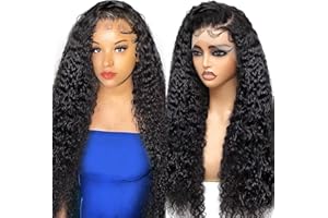 Beluck Parrucca Donna Capelli Veri Umani Water Wave Human Hair Wigs 13x6 HD Lace Front Wig Human Hair Parrucca Capelli Veri Glueless Wig For Black Women Parrucche Ricci Nera 180 Densità 24 Pollici