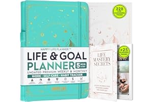 FREEDOM MASTERY Life Mastery Planner - Un viaje de 12 meses para aplastar tus objetivos, aumentar la productividad, el éxito y la felicidad - Planificador de vida semanal y mensual, hábitos, diario de gratitud